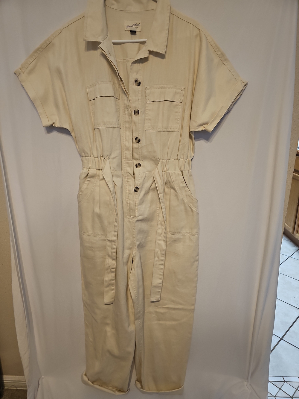 Jumpsuit | Size 6 | Belted Button Front | - Picture 2 of 11